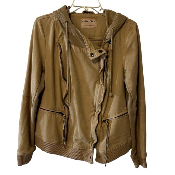 Free People Carmen Moto Jacket Beige Size Medium - Picture 5 of 14